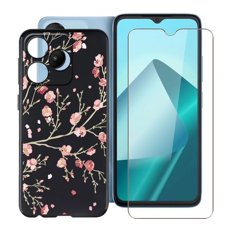 Case For Wiko 10 Smartphone Case Compatible With Wiko 10 Smartphone Phone Case Cover [with Tempered Glass Screen Protector][Hard PC Soft Silicone][Ring Support] [Golden Reflect Light] DJH-XXX