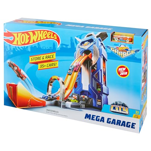 Hot Wheels FTB68 - City Power Parkgarage und Parkhaus mit Rennbahn, Garage...