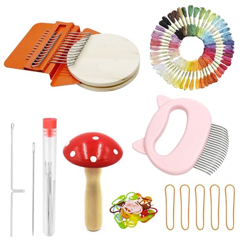 Allazone Speedweve Loom Mini Metier a Tisser 12 Hooks Darning Mini Loom Machine Speedweve et 50...