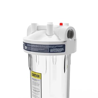 Whirlpool 10 x 4.5 Large Capacity Whole House Water Filter Housing WHKF-DWHBB, 1 Port, Home Water Pre-Filtration for Well and City Water, NSF Certified Reduces Sediment, Sand, Soil, Silt, and Rust