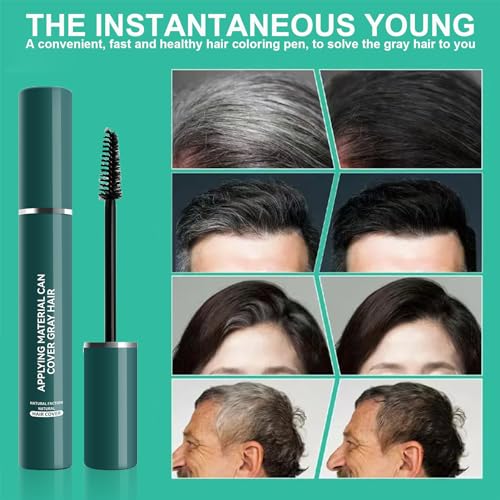 Root Touch-Up Stick - DarkBrown Hair Mascara - Grey Hair Cover Up - Semi-Permanent Hair Dye Temporary Brush - Waterproof Long Lasting Grey Hair Coverage Beard - Image 6
