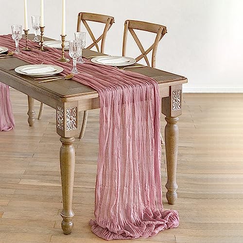 Table Runner-90*180cm (35*70inch) Cheesecloth Gauze Table Runner with Wrinkles for Wedding Decor Draping Gauze Event Centerpiece Runner - Image 2