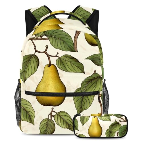 Sac à dos de Thanksgiving poire avec trousse ensemble scolaire multicolore pour ados