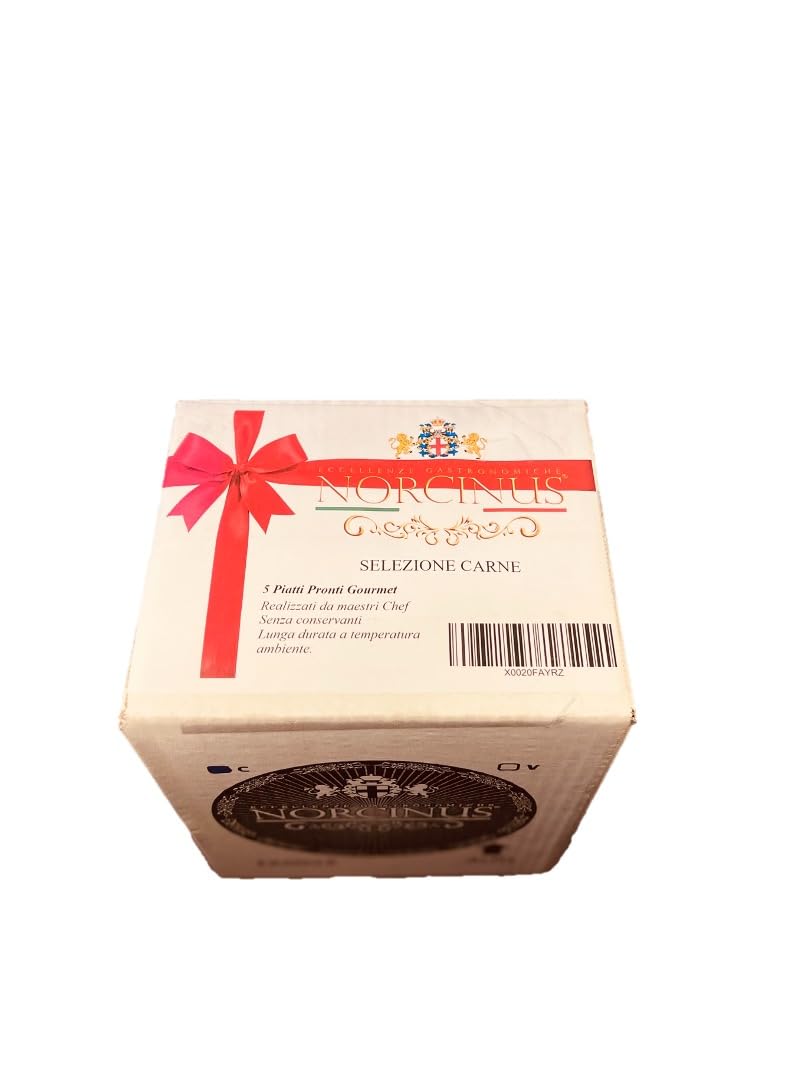 Selezione di 5 piatti pronti gourmet con carne, Norcinus, eccellenza gastronomica italiana