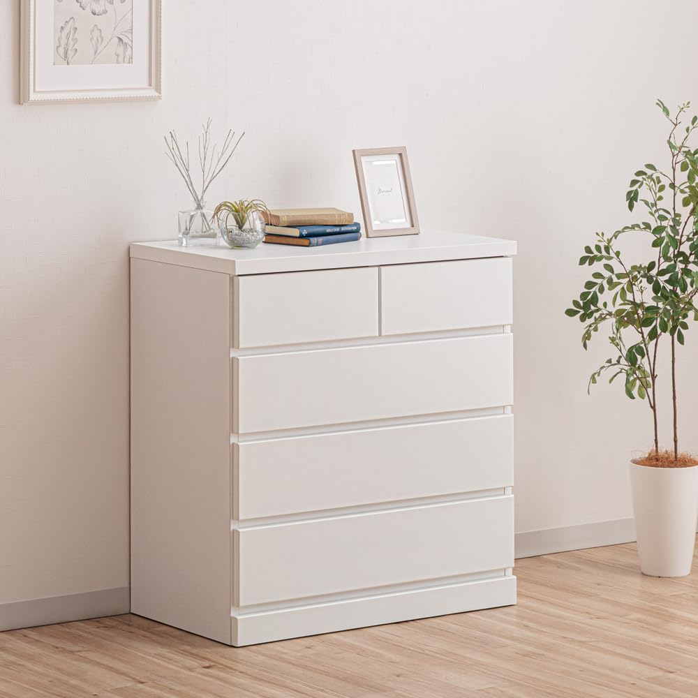 Amazon｜アルファタカバ シン パッソ 幅75cm 4段 ホワイト チェスト