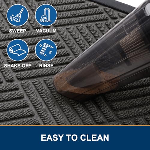 image for Smiry Front Door Mat Outside Entrance, Heavy Duty Outdoor Indoor Natur