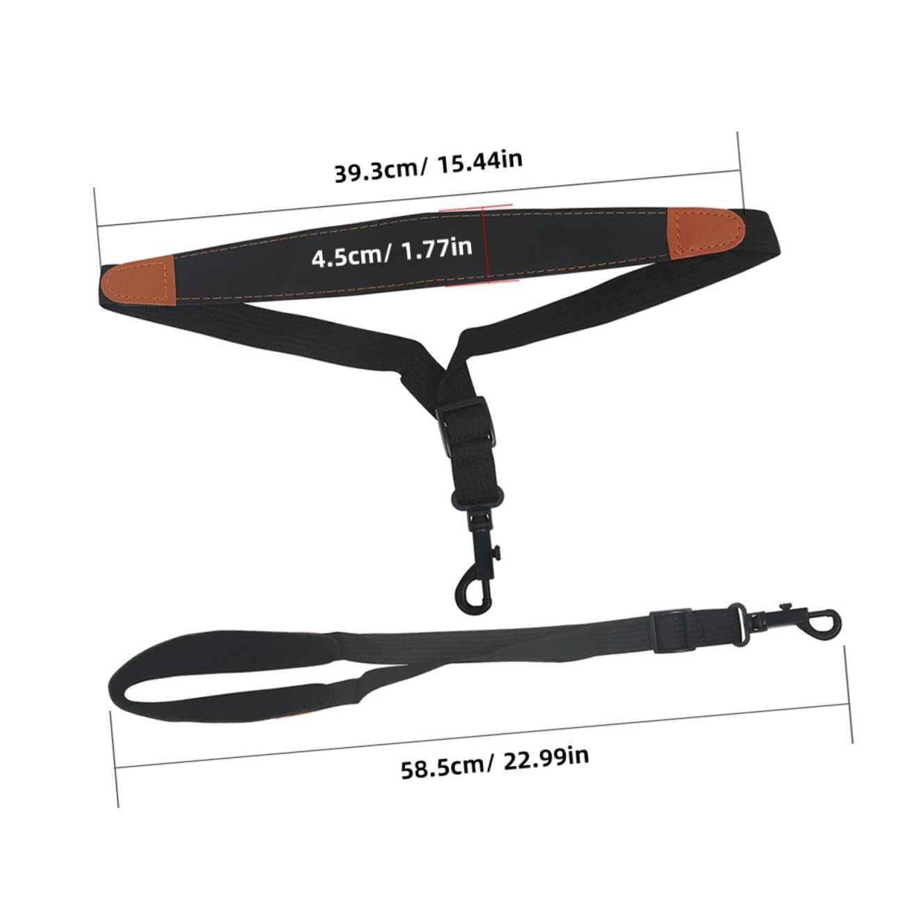 BESPORTBLE 2pcs Adjustable Leather Saxophone Neck Strap Sax Straps for Alto Tenor Soprano Comfortable Support for Easy Playing Sax Accessory for Musicians