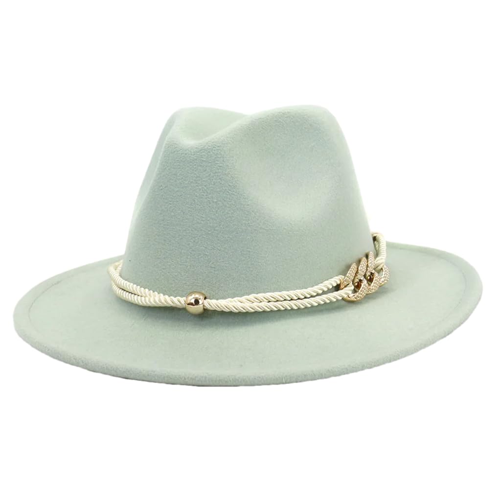 Cappello Fedora Jazz da donna, in feltro, a tesa larga, per feste, stile vintage