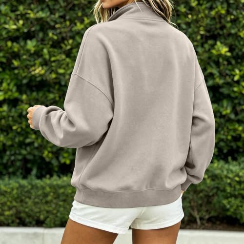 FPMLUXLL Women's Quarter Zip Sweatshirts Long Sleeve Pullover Sweatshirt - image 5