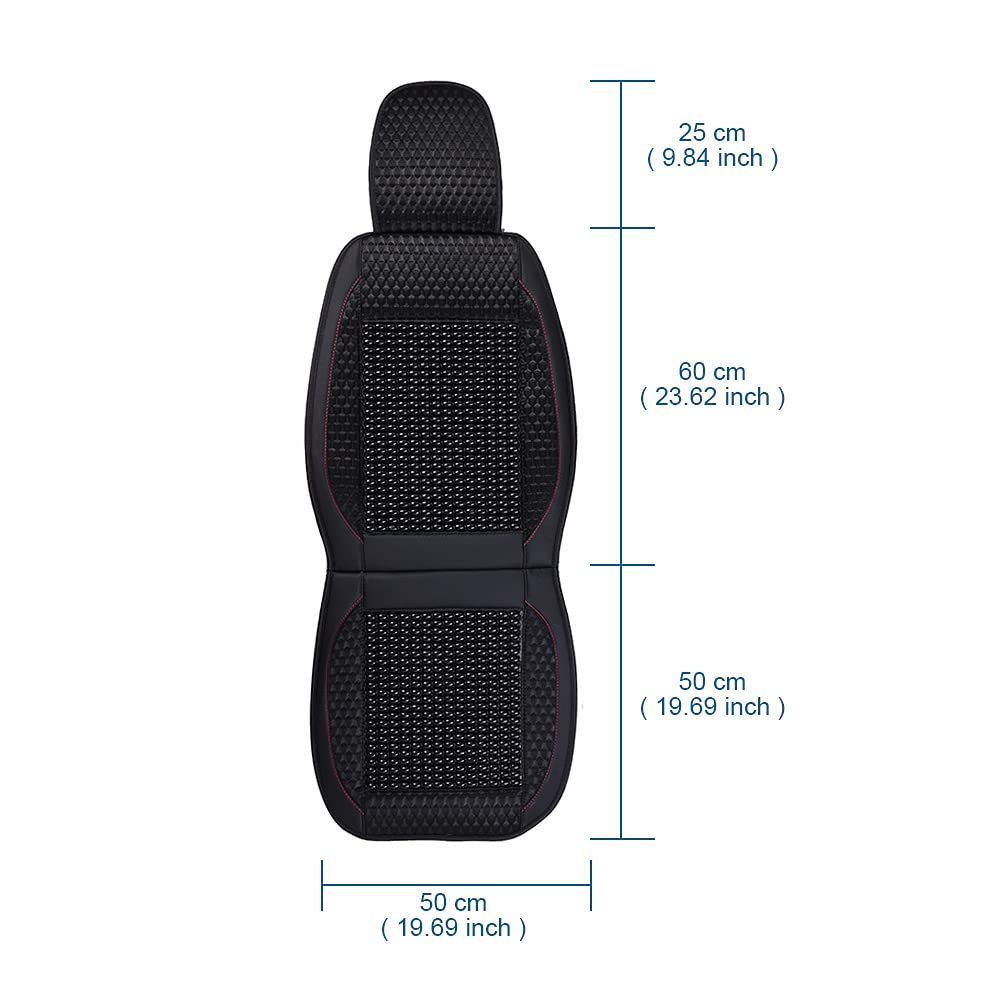 Blueshyhall Housse de Siège Voiture Massage, Perles de Bois Housse de Siège Auto Sièges Avant, Cool Housse de Siège Voiture Respirante, Coussin de Massage Universel pour Voiture, Bureau (Noir)