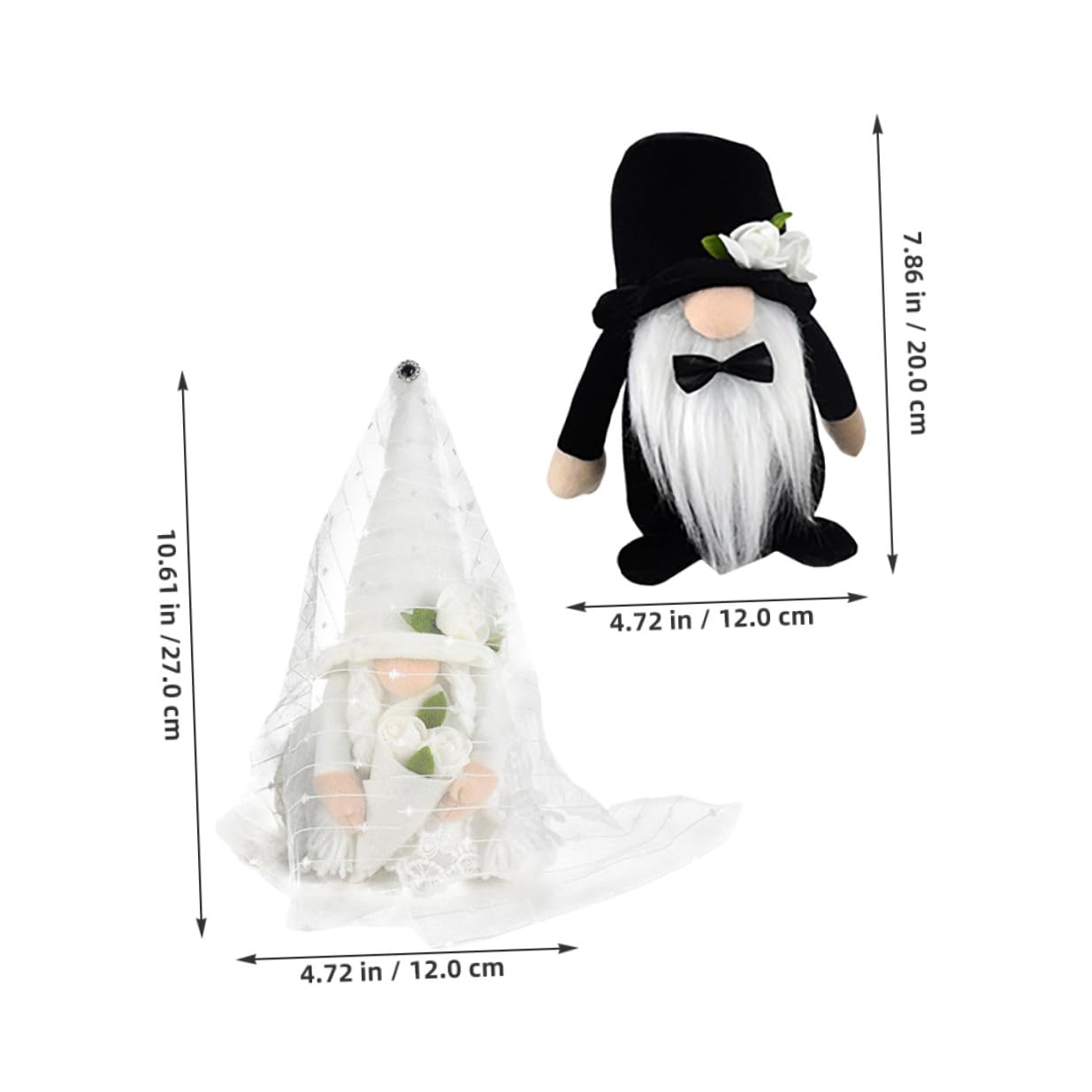 2 Stück Plüsch Hochzeitsgnome Braut Bräutigam Dekofigur Tischdeko aus Langlebigem Material für Hochzeitsfeier