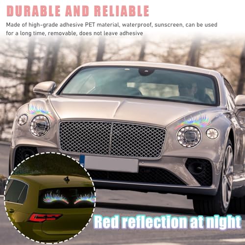 Image of Ohleats 2PCS Car Headlight Eyelash Stickers, Funny Cute Fake Eyelashes Bumper Window Decal, Waterproof Decoration Sticker for Auto Body Headlamp, Universal Exterior Car Accessories (Colorful)