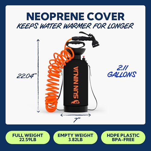 Image of SUN NINJA Portable Shower, Camping Shower with 7 Mode Shower Head