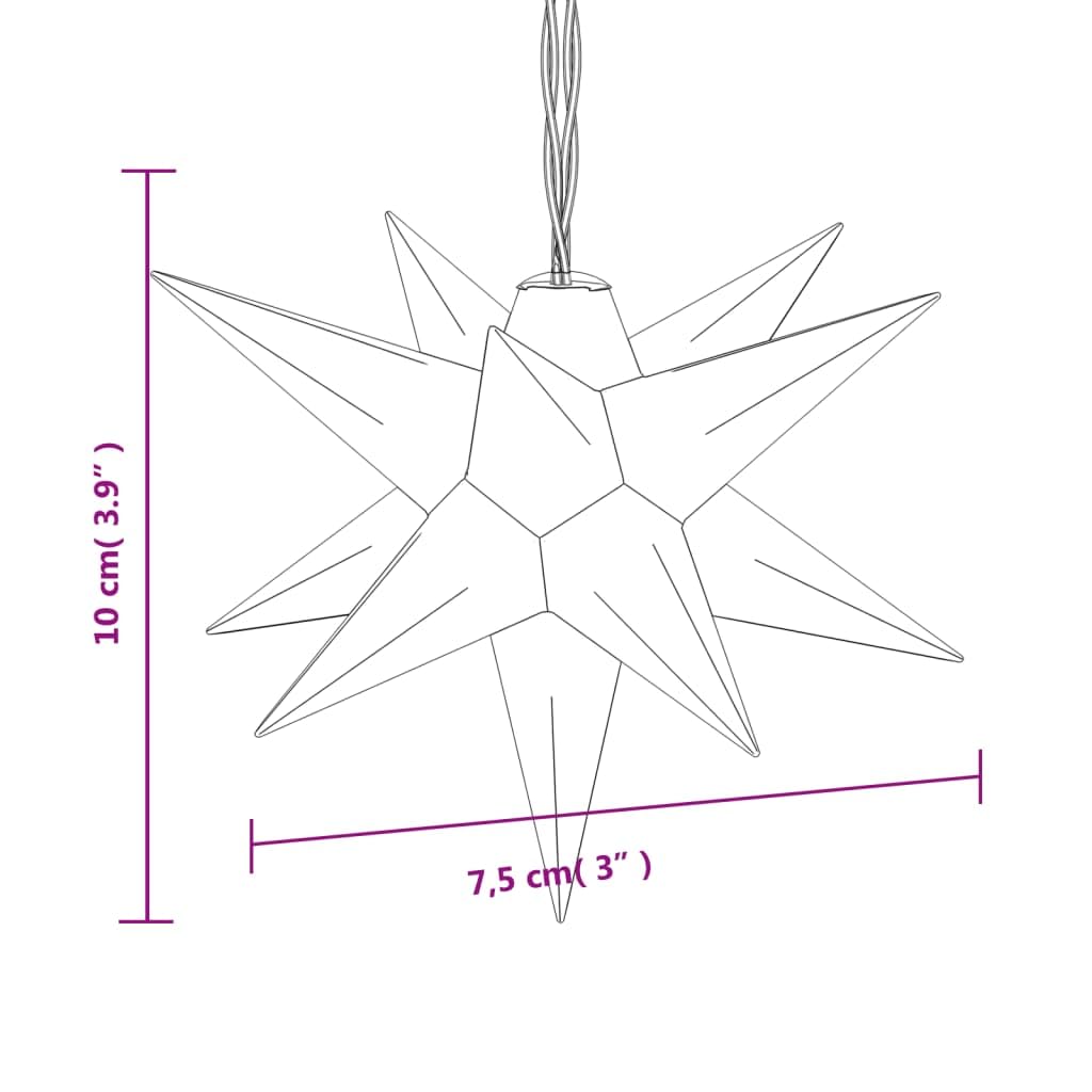IKAYAA LED-Stern 3D mit LED Beleuchtung 10 Sterne Weiß Ø 10 cm 3D Weihnachtsstern Beleuchtet Außen LED Weihnachtsstern für Fenster,Garten Deko, Wohnzimmer, Weihnachtsdeko mit Timer Batteriebetrieben