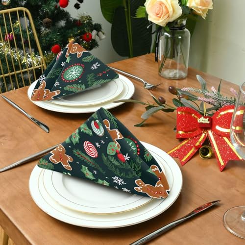 Servilletas de Tela Navidad con Diseño de Hombre de Jengibre miniatura 4