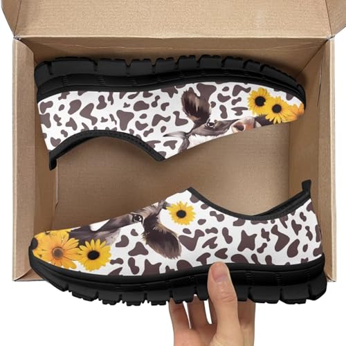 Walking Shoes for Women Slip On Low Top Casual Flat Sneakers Lightweight Breathable Mesh Tennis Footwear 6