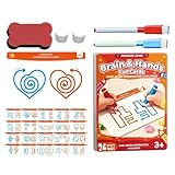 Juego de cartas de entrenamiento cerebral, juguete educativo para pensamiento lógico, 20 tarjetas para el cerebro izquierdo y derecho, para coordinación manual y motricidad fina