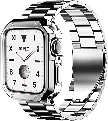 Bracelet Apple Watch 45mm 44mm acier inoxydable pour le bureau et les sorties
