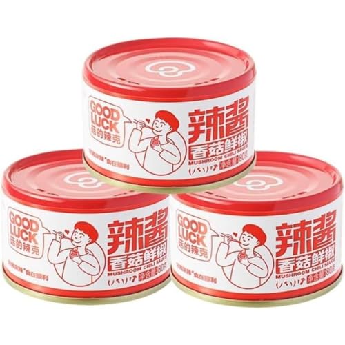 Salsa instantánea de champiñones, Salsa de pimientos de colores triturados 80g/tarro, Salsa picante; pimientos rojos y verdes seleccionados, Salsa para mojar (sabor guindilla, 5 tarros), ¡también list
