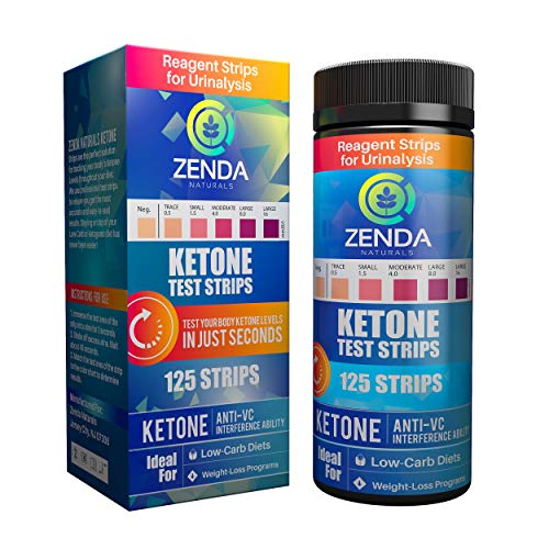 Ketone Strips to Measure Ketones in Urine & Monitor Ketosis on Keto Diet, 125 Urinalysis Test Strips