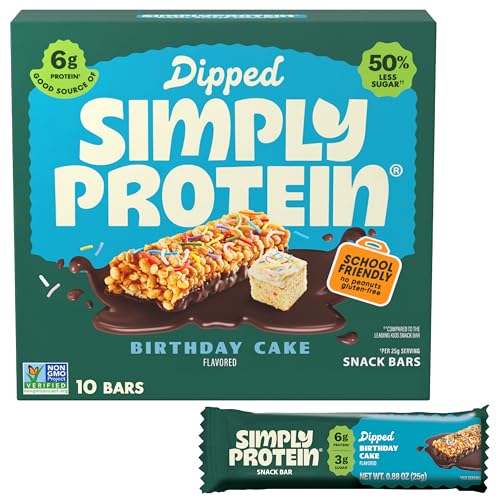 Simply Protein - Birthday Cake Dipped Bars, 10 Count -