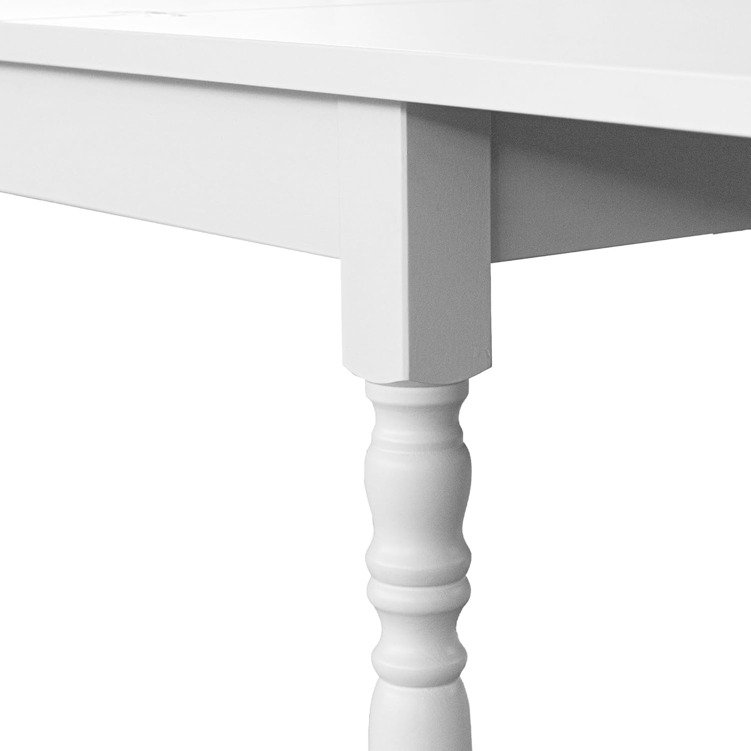 Vicentini arreda TAVOLO IN LEGNO ALLUNGABILE A LIBRO GAMBE TORNITE SHABBY CHIC BIANCO (100x100 (200))