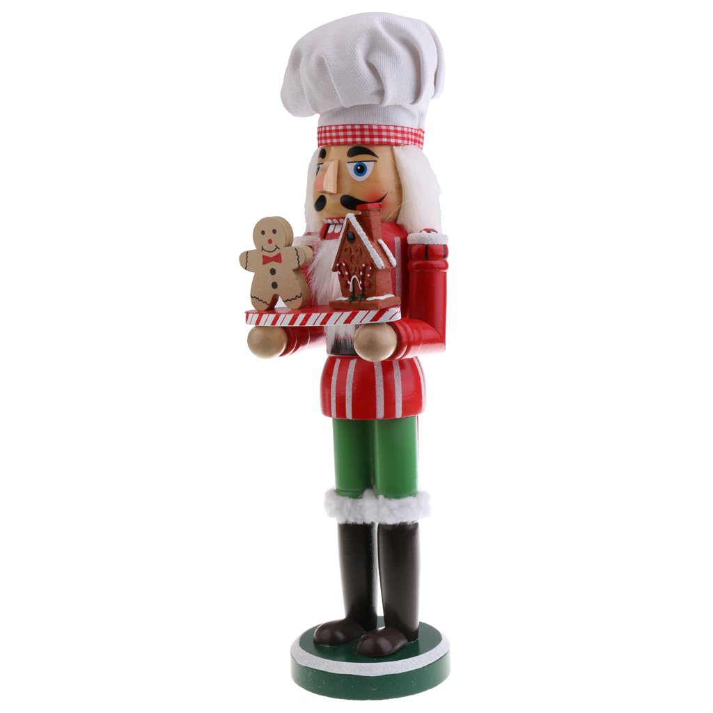MagiDeal 36CM Casse-Noisette en Bois Figurine Peint à La Main Objets de décoration Embellissement pour Maison Table - Chef