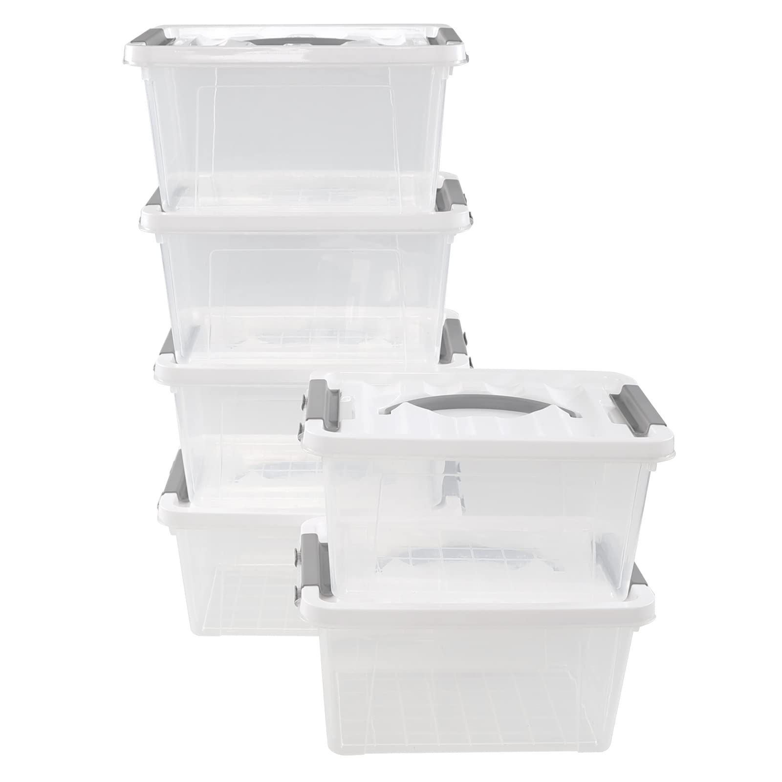 Transparent Kisten mit Deckel, 5.5 L Aufbewahrungsboxen mit Deckel Setz von 6