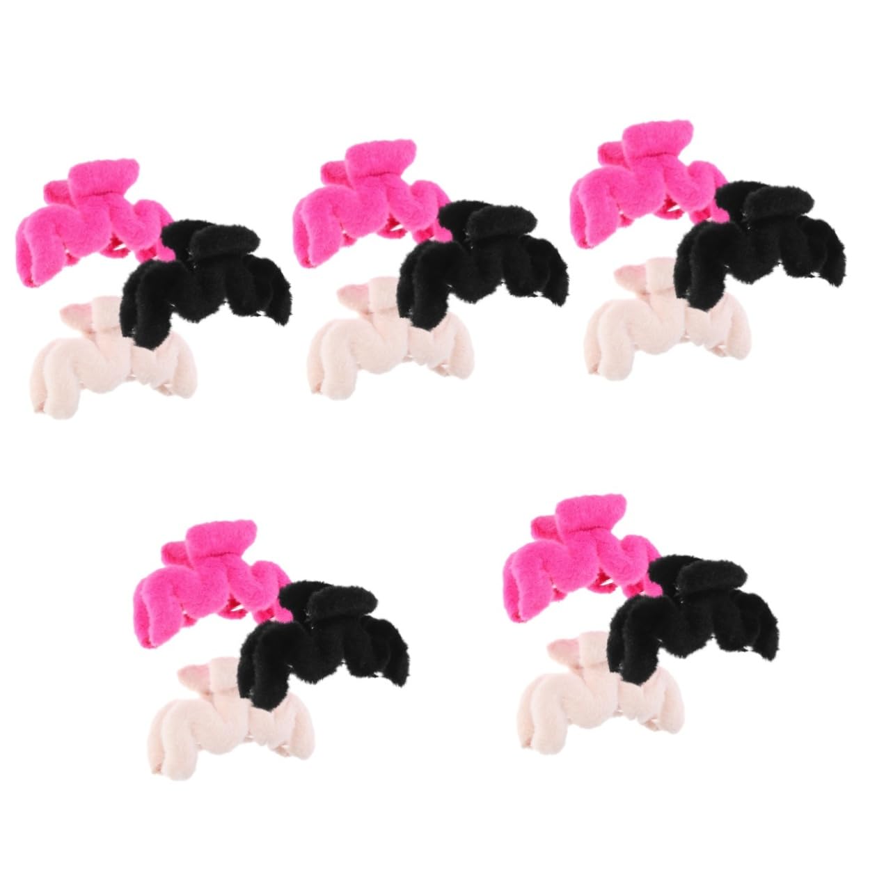 FRCOLOR 15stücke Teiliges Flauschige Haarspangen Für Damen Weiche Plüsch Haarklammern Und Rutschfeste Haarschmuck Für