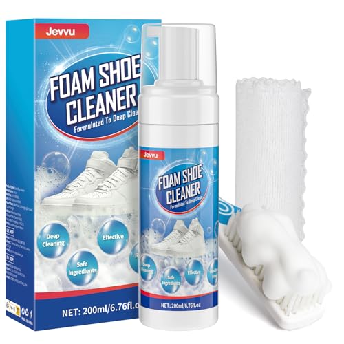 Jevvu Sneaker Reiniger Set 200 ml – Schuhputzset mit Schuhbürste &...