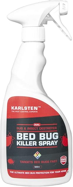 Karlsten Pest Control Bed Bug Killer Spray Fast Acting Elimination of bed bugs kills bed bugs on contact Specifically Formulated For Use On Bed Bugs 500ML
