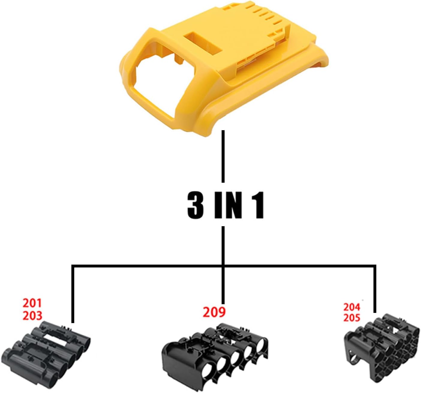 Battery Plastic Case Replacement for Dewalt DCB200, DCB201, DCB203, DCB204 Parts 18V/20V2.0ah 3ah 4.0ah 5-Cell 18650 Cover Broken Battery Shell Repair Kit