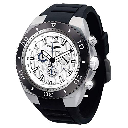 Jorg Gray JG9700-22 Round Watch with Integrated Silicone Straps with Steel Buckle