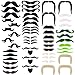 Lot de 54 fausses moustaches, auto-adhésives, moustaches épaisses, pour bal masqué, fête d'anniversaire, performance costumée