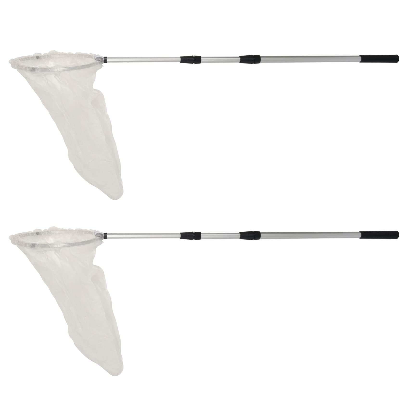 2X Filet en Nylon Fish Fish Butterfly Catching Net avec Manche TéLescopique pour Adultes et Enfants, Extensible de 37 à 68 Pouces.