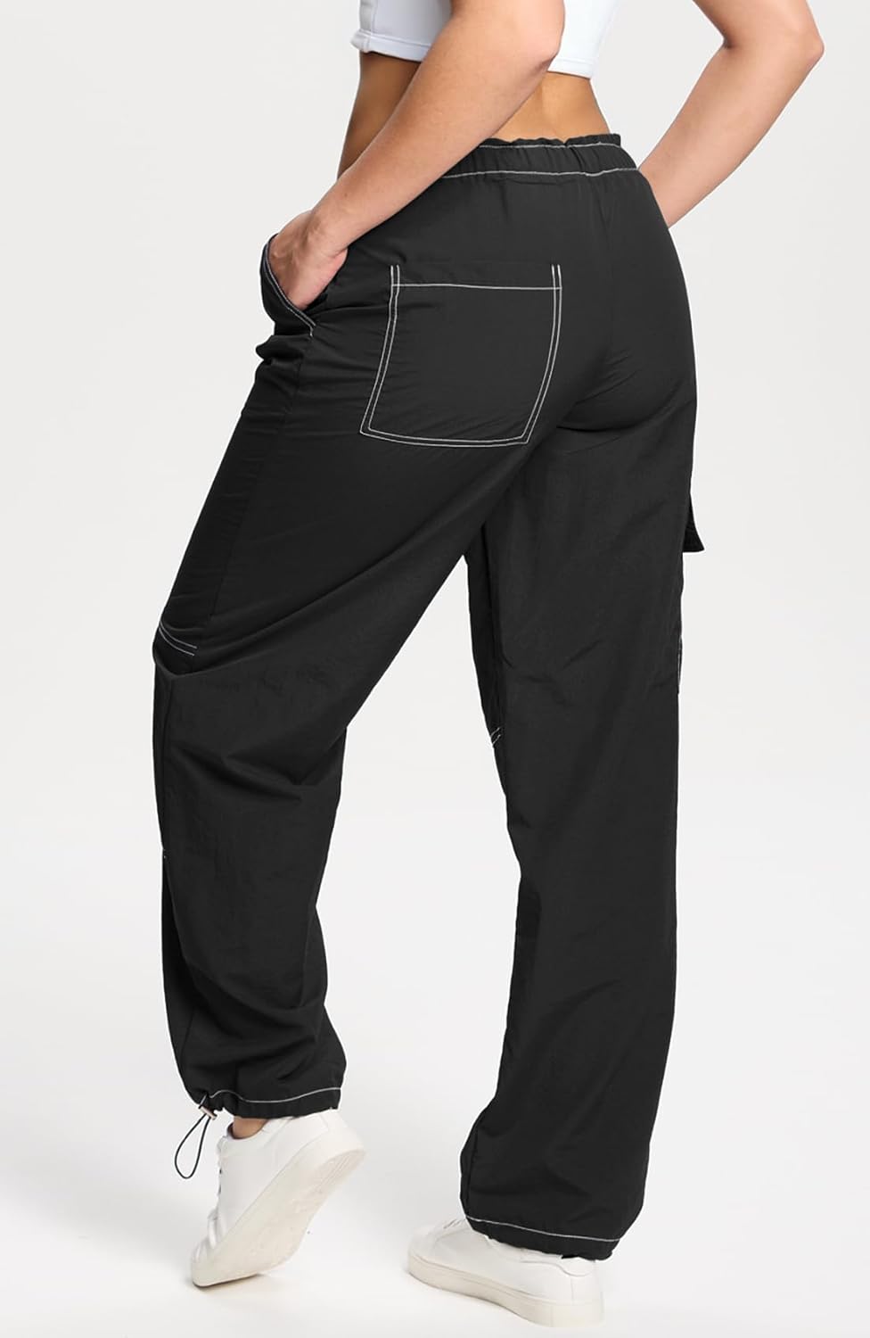 DISCIPBUSH Cargo Pants Women, Stitch Parachute Rave Y2K Pants, Festival Outfits for Women Hiking - Image 3