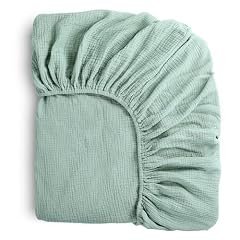 Yoofoss Muslin Crib Sheets for Boys Girls 100% Cotton Fitted Baby Crib Sheet Soft and Breathable for Standard Crib Mattress & Toddler Mattress 52"x28" Green