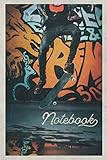 Notebook: Skateboarding and graffiti Beautiful Composition Book Journal Diary for Men, Women, Teen & Kids Vintage Retro Design skateboard tricks