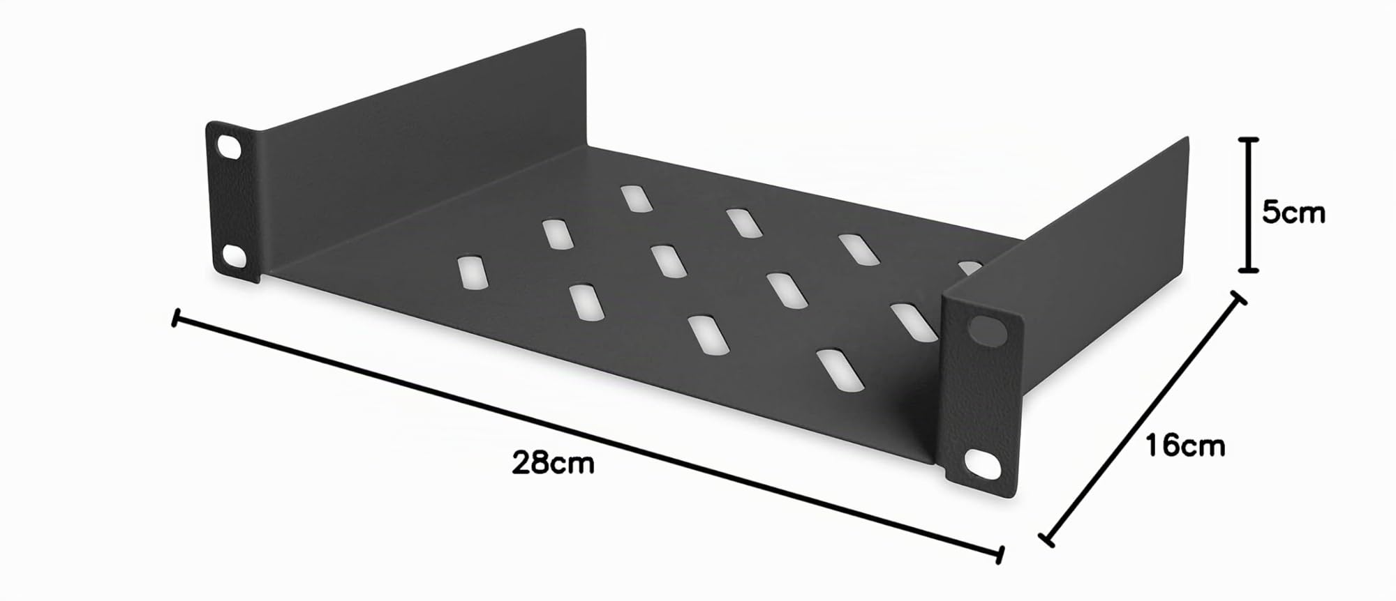 DIGITUS Scaffale 1U 10 pollici (254 mm) Lamiera d'acciaio perforata Nero