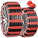 Snow Chains for Car Tires | Tightening Traction Cable Tie | Anti-Slip Truck Tire Chains | for Drivers Men Adults Car Vehicle Motorcycle Automotive Wheel Travel Outdoor Winter Rain Road