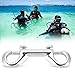 SolUptanisu Diving Hook,Silver Stainless Steel Double Ended Clip Hook Bolt Snap Diving Buckle (65mm)