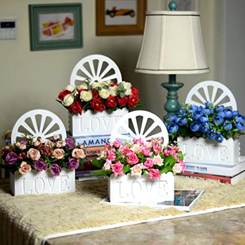Fausses fleurs avec vase de table pour un décor sans entretien - 4