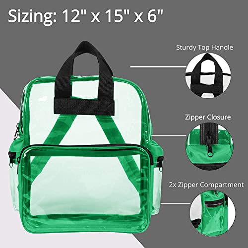 ImpecGear Unisex Transparent Clear Travel Security Multi-purpose Bookbag/Backpack CBP3121 (CBP3121 - Green)4