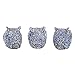 FAMICOZY Owl Figurine with Different Gestures,Cute Owl Statue,Adorable Decoration for Home Office Set of 3,Blue