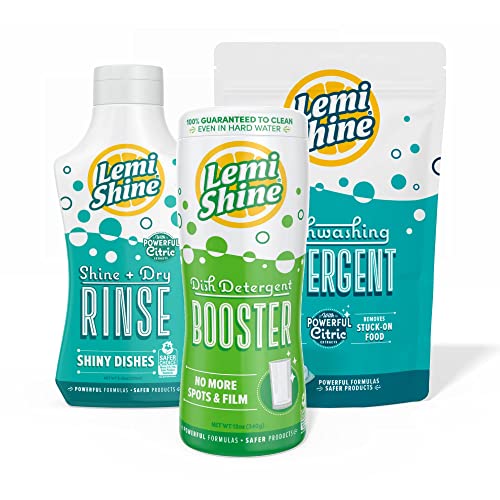 Lemi Shine Dish Detergent Booster, Hard Water Stain Remover, Multi-Use Citric Acid Cleaner (12 Oz Container, 6 Pack Bundle) #TOP6