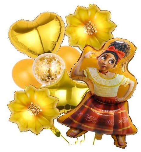 8 globos dorados Encanto para fiestas de cumpleaños para niños, decoración de fiestas temáticas