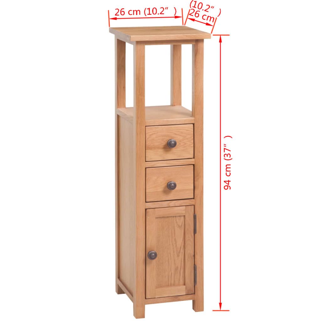 vidaXL Eckschrank 26x26x94 cm Massivholz Eiche