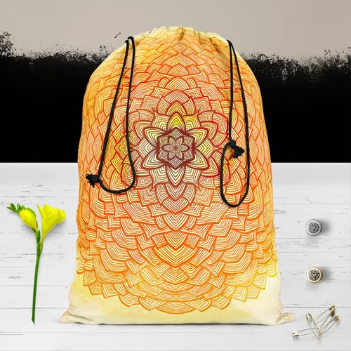 Image of ArtzFolio Ethnic Ornament D2 | Reusable Sack Bag | Bag for Gym, Storage, Vegetable & Travel