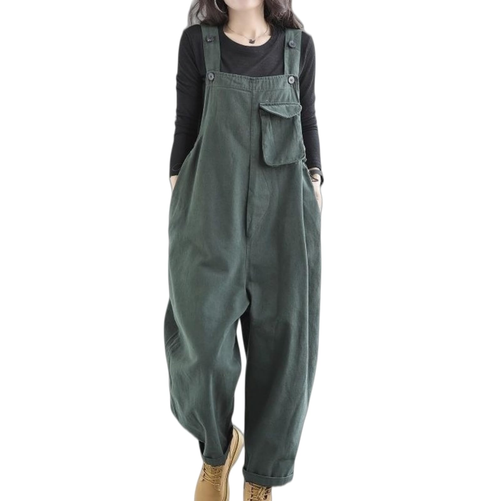 Salopette Donna Estiva,Tuta Da Donna Casual Ampia Stile Retrò Gamba Dritta Gamba Larga Pantaloni Con Spalline