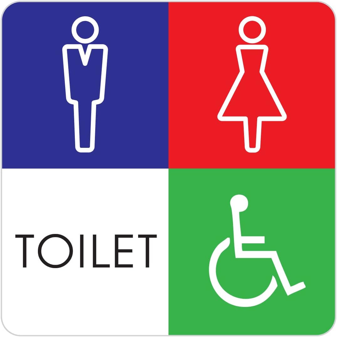 トイレ トイレマーク ピクトサイン ステッカー 9x9cm カッティングシート シール Toilet 御手洗 便所 インテリア レストルーム L1男女車椅子 大決算セール
